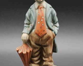 Vintage Ceramic Sad Face Clown Figurine