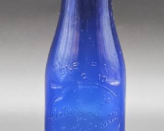 Vintage Blue Cobalt Glass 1 Pint Milk Bottle