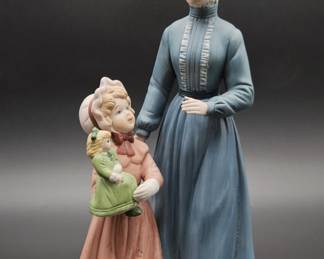 Vintage Homco Ceramic Mother & Daughter Figurine