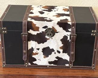 Storage Trunk w/ Cow Hide & Leather Straps