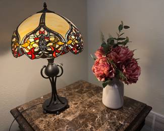 Tiffany Style Lamp (Pair Available) Floral Arrangement