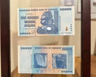 $100 Trillion  Zimbabwe Currency 