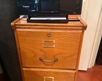 Wood Filing Cabinet, Printer