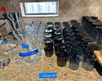 crystal glasses & pitcher