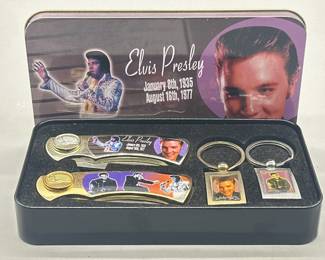 Elvis Boxed Gift Set 2-Pocket Knives & 2-Keychains