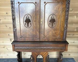 Ornately Detailed Antique Cabinet, Grand Rapids