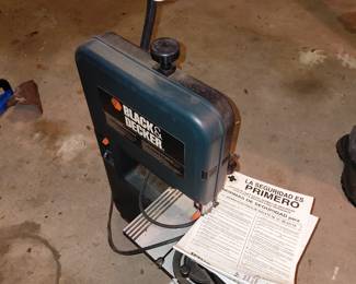 B&D tabletop bandsaw approximately 27 inches tall, built in light.