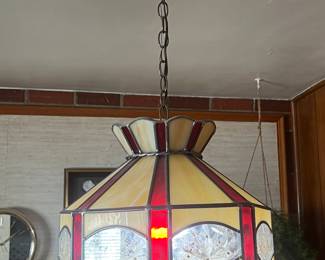 Retro 70s Vintage Satined Glass Hanging Lamp