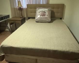 Queen bed.  Frame and mattress sold separately.  