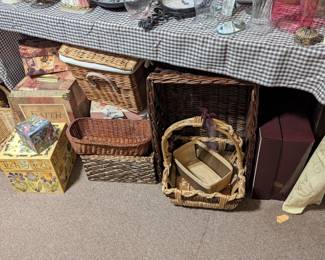 several baskets and sets of nesting boxes