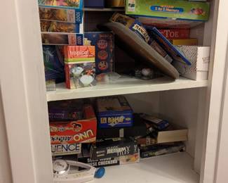 hall closet full of board games