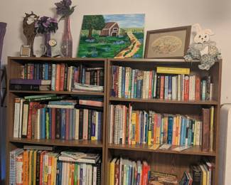 lots of cookbooks, christian based books, etc