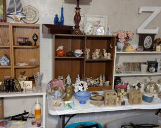 lots of small "shelf" decor of all kinds