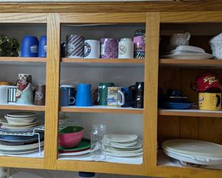 misc plates and lots of coffee cups