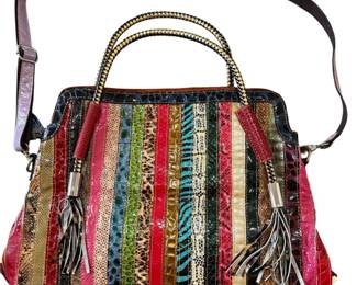 Leather Multicolor Shoulder Tote