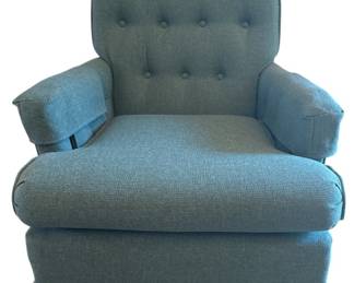 Green Upholstered Fabric Swivel Rocker