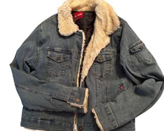 Latte Quilt Lined Denim JacketSz M