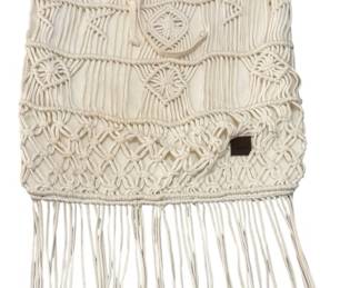 Roxy Aquarius Cream Macrame Fringe Bag