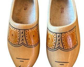 Vintage Hand Painted Wood Clogs