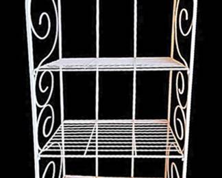 White Metal Collapsable Bakers Rack