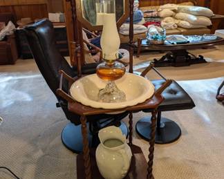 Vintage wash basin - Hurricane Lamp