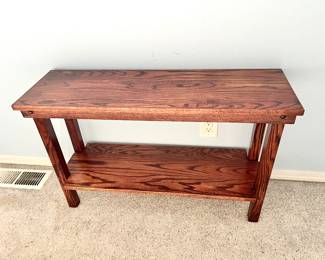 Oak Console / Sofa Table
Rich oak table with bottom shelf. Works well as an entry table, sofa table, or display piece.