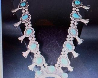 Sterling silver. Circa Mid century . The length of the necklace measures around 30 inches.  220 grams. Pictures do not do the jewelry justice. Go to: https://modestlambestatesales.hibid.com/