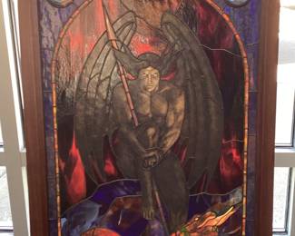 “Fallen Angel” stained glass artwork