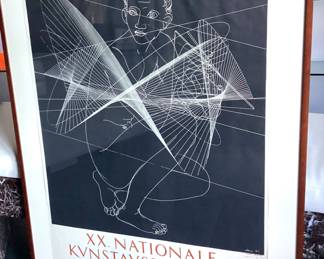 Original poster for the  20th National Art Exhibition Lucerne 1941 - designed by Hans Erni