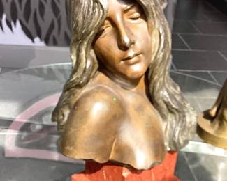 E. Villanis art nouveau bust