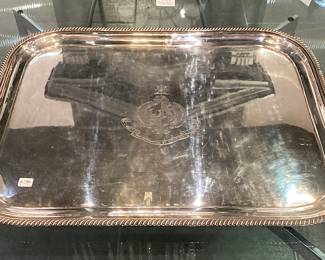 Large Antique English silverplate tray, 31”L x 19” W