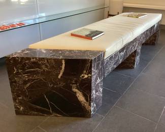Marble bench, 9’2” L