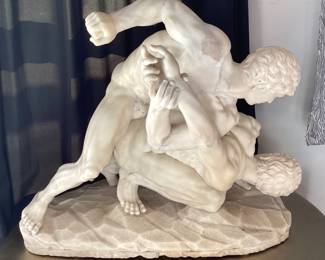 “Uffizi Wrestlers” marble sculpture - vintage copy of Greek original