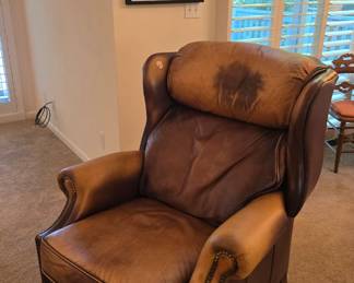 Flexsteel Recliner, saddle leather