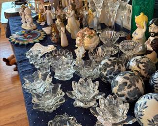 Beautiful Chrystal, carpet balls, candle holders, "Willow Tree" ( will take photo featuring Willow Tree")