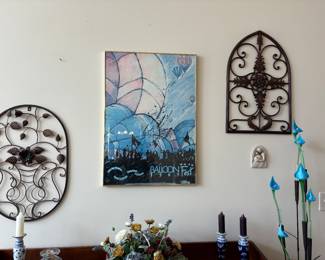 Metal Work and 1987 Balloon Fest framed poster