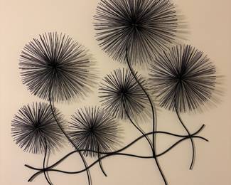 "Dandelions Black" Contemporary metal wall sculpture made of black steel. - 3 dimensional by Gurtan..  We actually talked with the Gallery that sold this art sculpture.   41"X41"