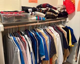 Mens Clothing Large to Extra Large: Shirts, dress shirts, sweaters, ties, sports coats, suits, slacks, jackets