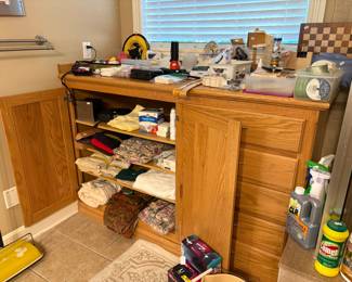 Linens, toiletries, cleaning supplies, grooming etc.