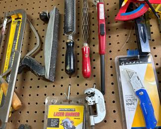 Files and , clamps, utility knives, saws, hack saws