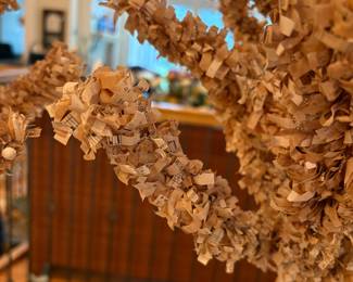 Trees made from shredded music sheets.
