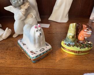 Limoges Trinket Boxes. Handpainted and signed