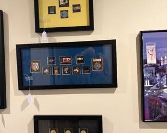 These collages are pins from the 2002 Winter Olympics in Salt Lake City Utah