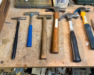 Various styles of hammers