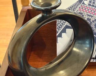 Dona Rosa of  Oxoca Black Clay Pottery Vase