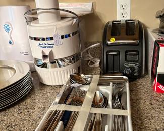 Now to the kitchens- Flatware, toasters, Jack Lelane's Power Juicer