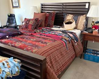 Slat Queen Size " Bed Stanley" Furniture matches chest and dresser in lower level bedroom