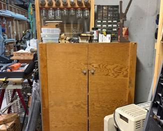 This chest is being sold as 1 unit which includes the attachment with jars of screws, nails, etc that turns.  This man knew what he was doing.  If he needed it....he built it!