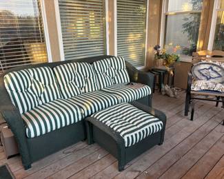 Beautiful Wicker Sofa, Ottoman and Chair