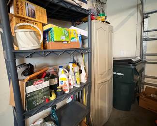 Now to the garage:  Lawn care, weed and flowers, homecare, cabinets and shelves